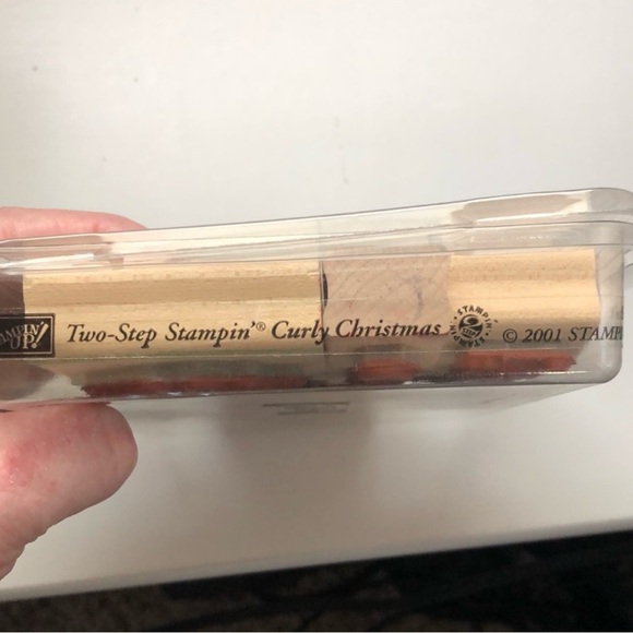 Stampin Up Stamps Two Step Curly Christmas 2001 8 Piece Mounted Stamp Set & Case - Picture 7 of 10